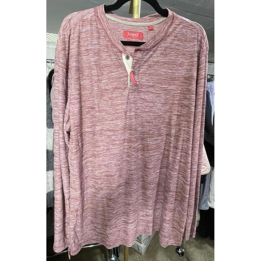 NWT Bruno Milano Super Soft Henley Shirt Long Sleeve Merlot Men’s XL MSRP $50